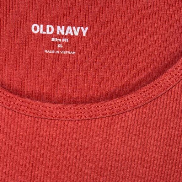 Old Navy Slim Fit Ribbed Tank Top Bundle – Size XL  Green, Light Blue & Rust Red - Picture 9 of 10